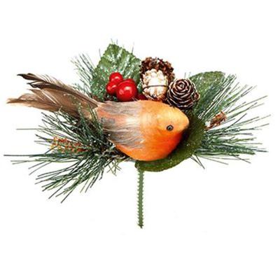 Robin With Pine Cone Pick